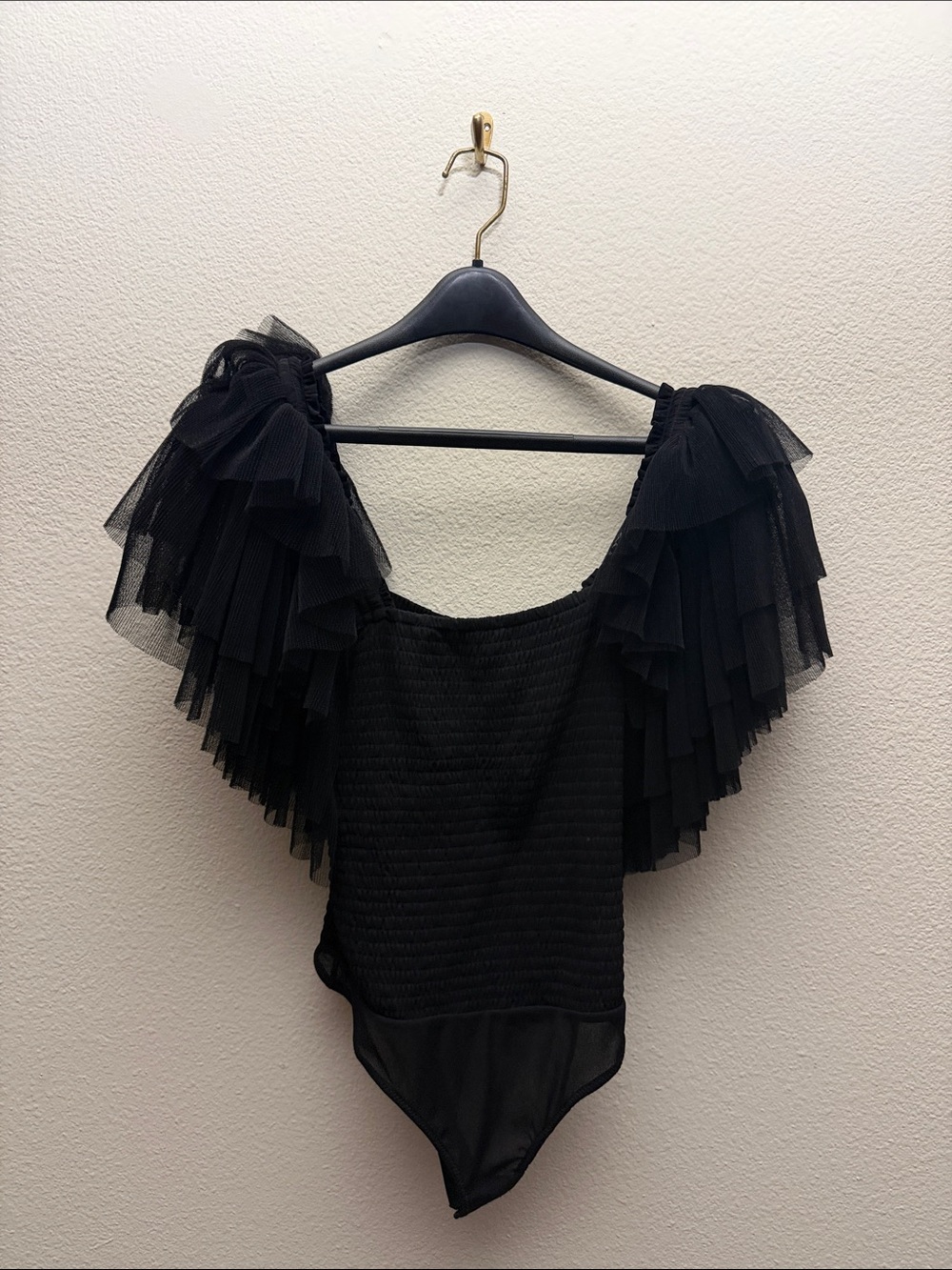 Free People Ruffled Sleeve Bodysuit